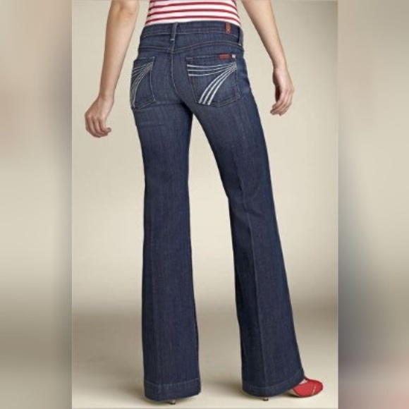 7 For All Mankind Denim - 7FAM Dojo dark wash wide leg trouser jean